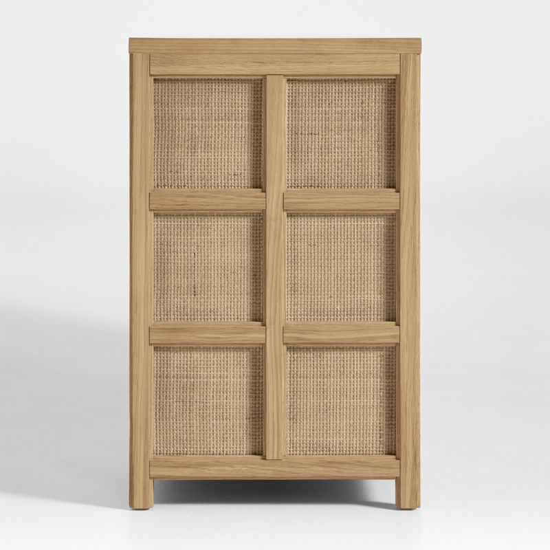 Campagna Rattan and Natural Oak Wood 6-Drawer Dresser - image 6 of 9