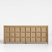 Campagna Rattan and Natural Oak Wood 6-Drawer Dresser