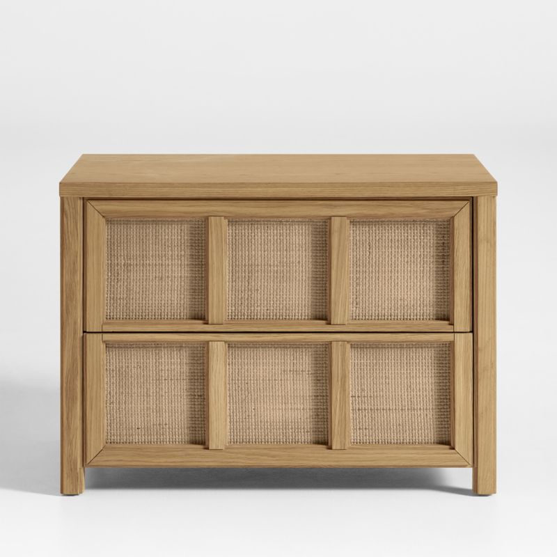 Campagna Rattan and Natural Oak Wood 6-Drawer Dresser