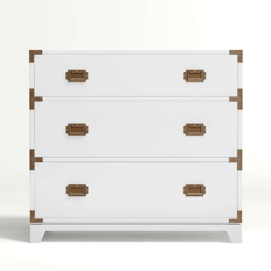 Kids White Campaign 3-Drawer Dresser