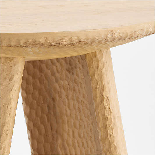 Canberra Carved White Oak 20" Side Table