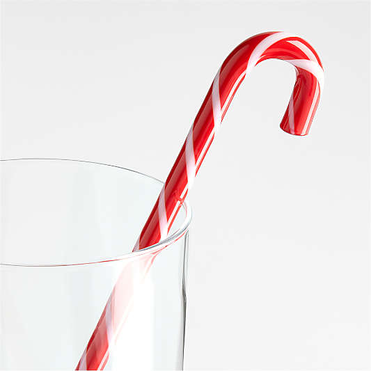 Candy Cane Glass Drink Stirrers, Set of 4