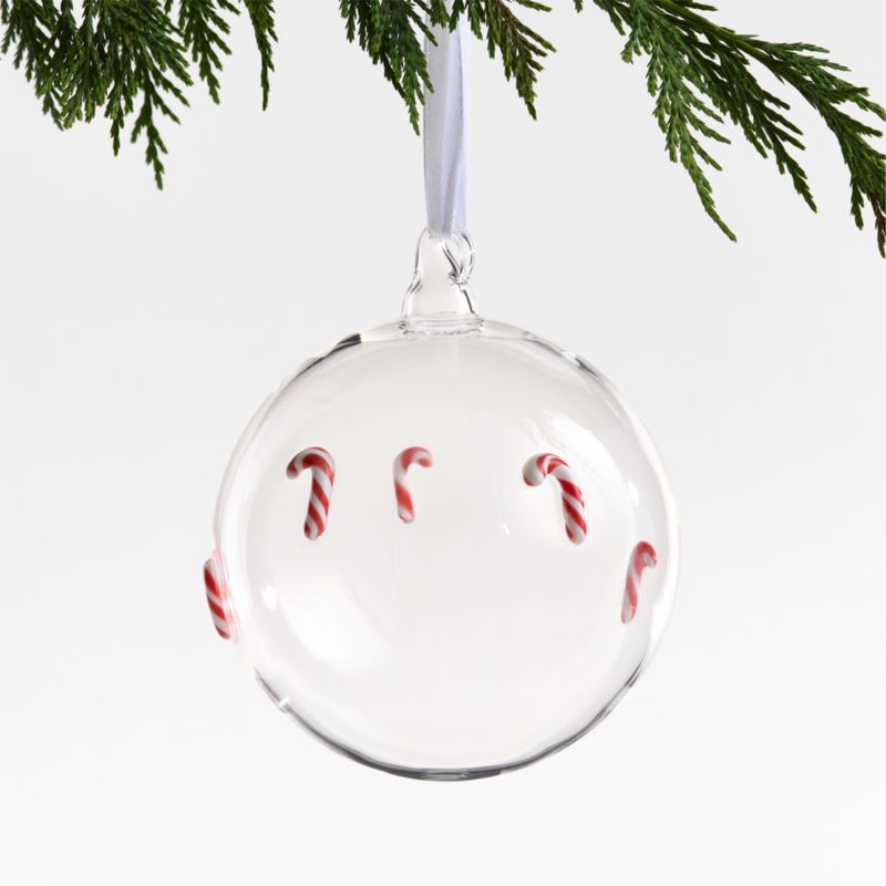 Candy Cane Glass Ball Christmas Ornament - image 0 of 2