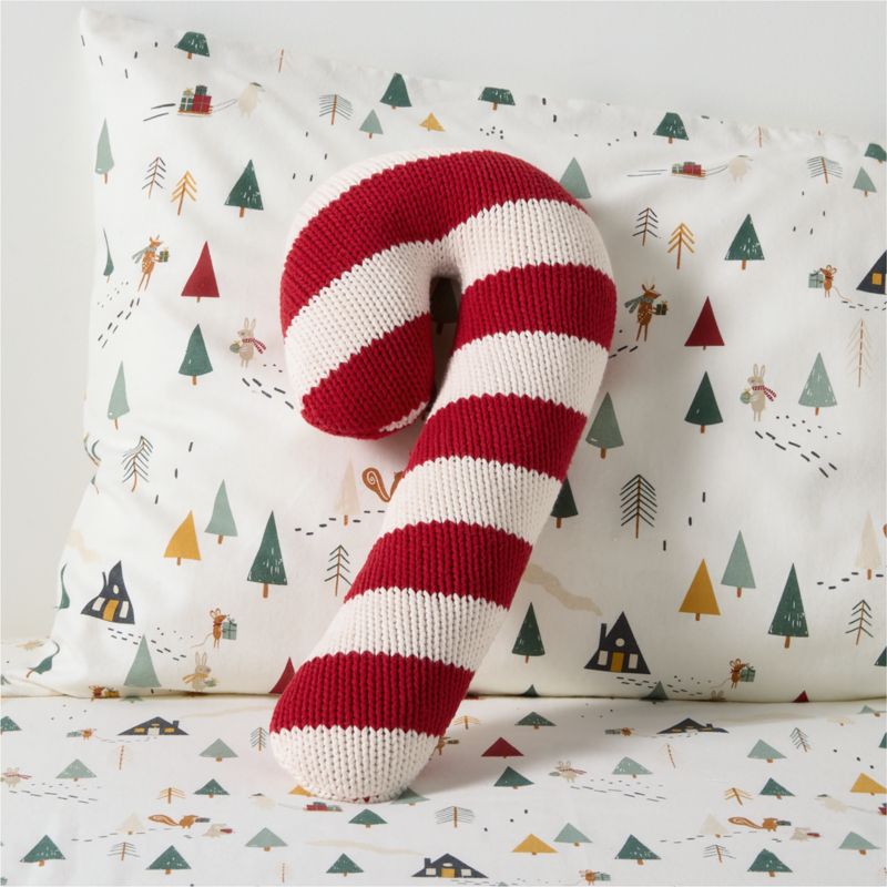 Candy Cane Shaped Kids Christmas Throw Pillow - image 0 of 6