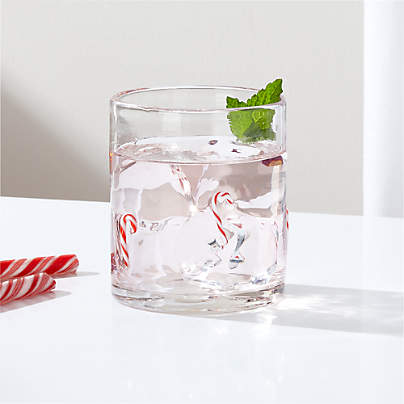 Holiday Candy Canes Icon 14-oz. Double Old-Fashioned Glass