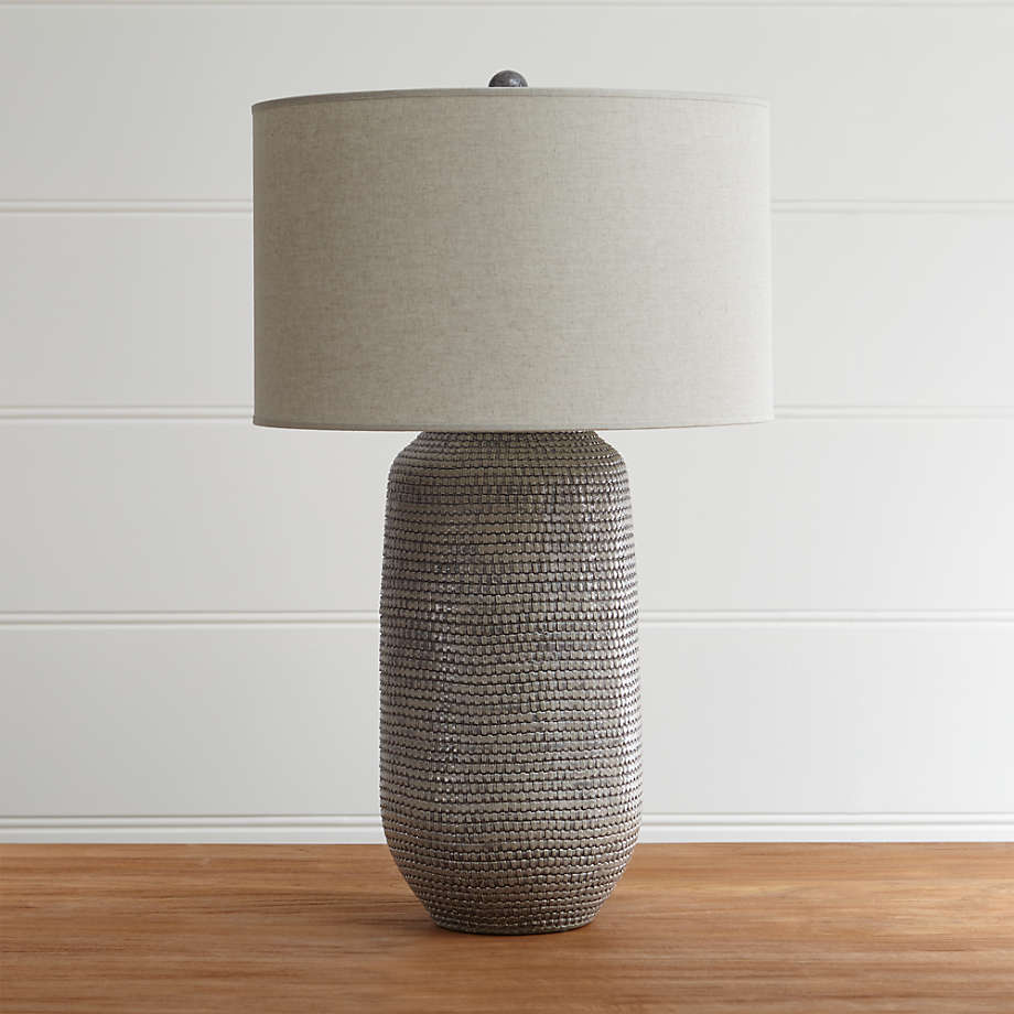 Quinn Grey and White Table Lamp + Reviews