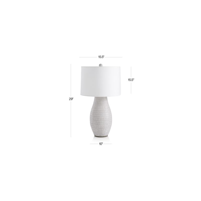 Cane White Table Lamp, Set of 2