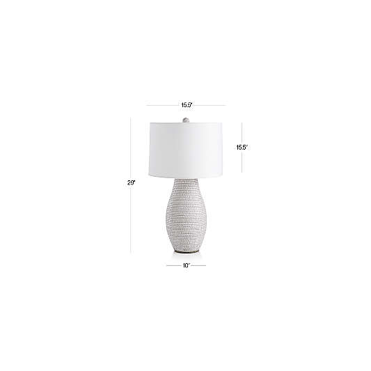 Cane White Ceramic Table Lamp 29"