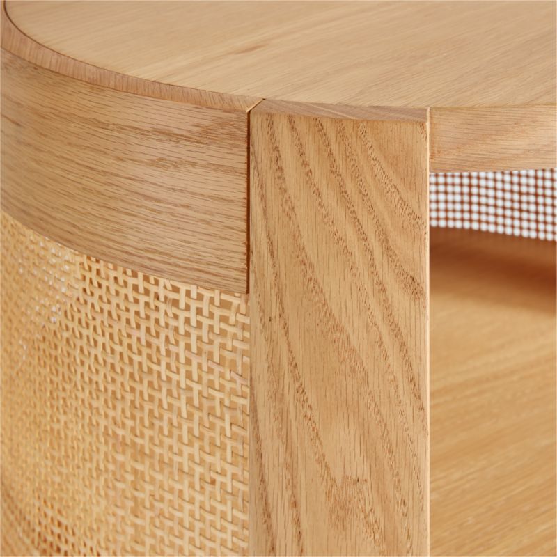 Cane Natural Wood Round Nursery Side Table - image 7 of 9