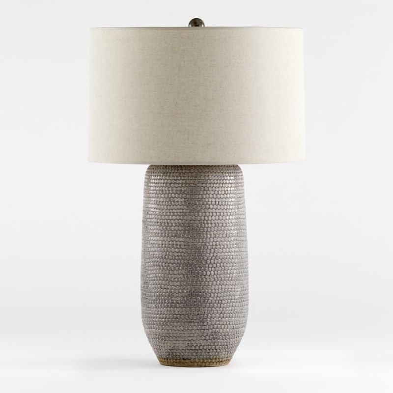 Cane Grey Table Lamp Crate & Barrel