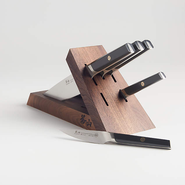 Smeg Black 7Piece Knife Block Set + Reviews Crate & Barrel
