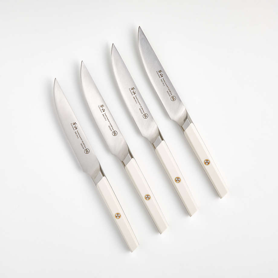 Japanese Faux Wood Steak Knife Set of 6 Mid Century Modern 