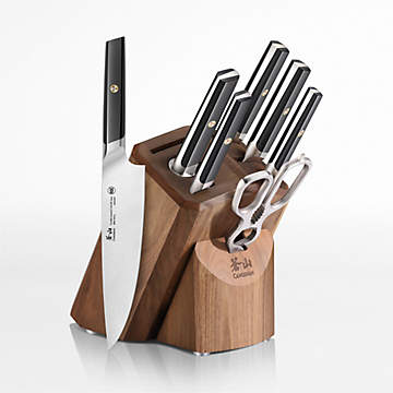  Shun Cutlery Premier Grey 5-Piece Starter Block Set, Kitchen  Knife & Knife Block Set, Includes 8” Chef's Knife, 4” Paring Knife, 6.5”  Utility Knife, & Honing Steel, Handcrafted Japanese Kitchen Knives