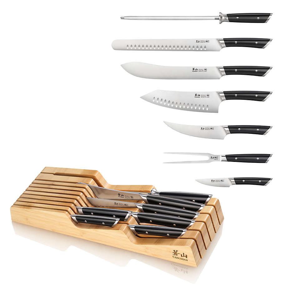 Cangshan Helena 8-Piece Knife Block Set, Black