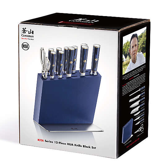 Cangshan ® Kita Blue 12-Piece HUA Knife Block Set Blue Block