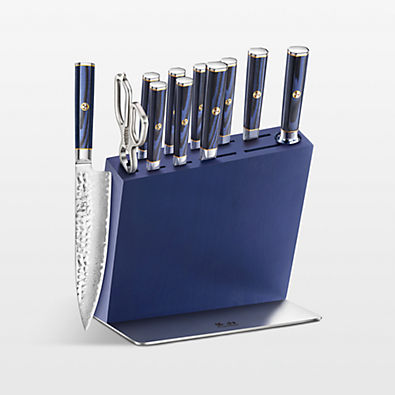 View Cangshan ® Kita Blue 12-Piece HUA Knife Block Set Blue Block details