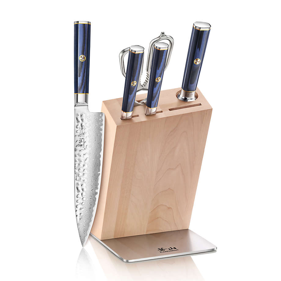 10-Piece Stainless Steel Hammered Knife Block Set