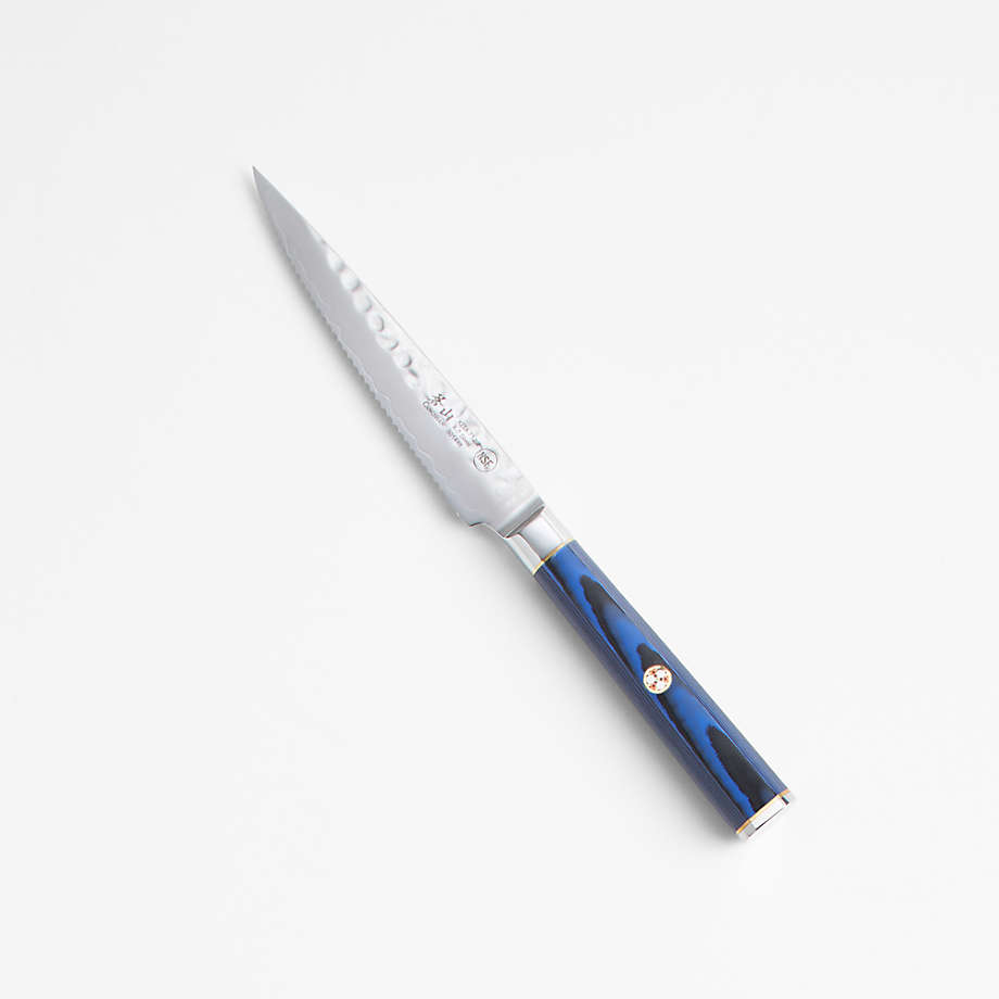 Cangshan Kita Blue 5" Serrated Utility Knife + Reviews Crate & Barrel