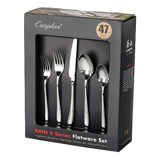 Cangshan RAIN II 47-Piece Flatware and Serveware Set