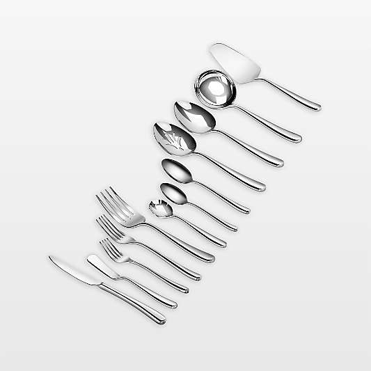 Cangshan RAIN II Mirror 47-Piece Flatware and Serveware Set