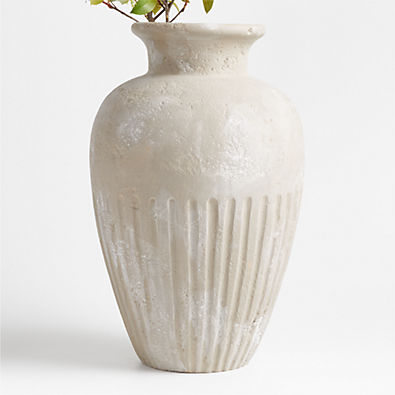 View Brooklyn Cannelée Grey Floor Vase 20" by Athena Calderone details