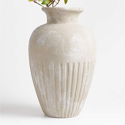 Brooklyn Cannelée Grey Floor Vase 20 by Athena Calderone +