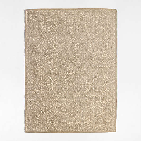 Cannes Wool Traditional Hand-Knotted Beige Area Rug 12'x15'