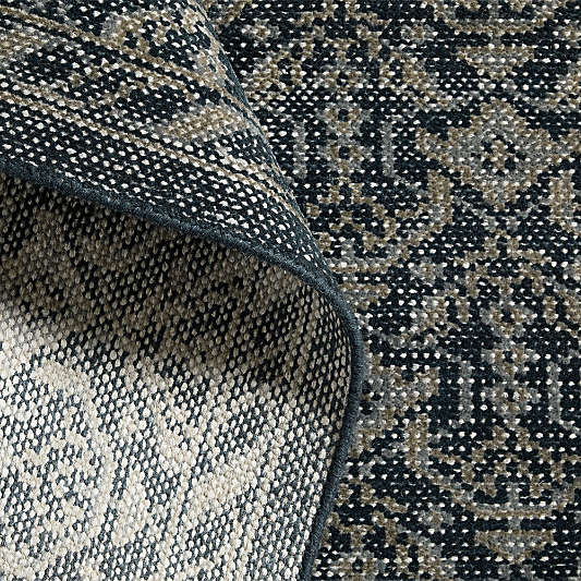 Cannes Wool Traditional Hand-Knotted Blue Rug Swatch 12"x18"
