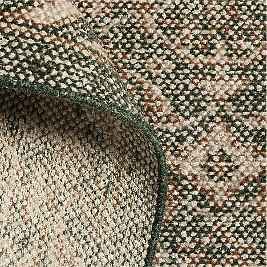 Cannes Wool Traditional Hand-Knotted Green Rug Swatch 12"x18"