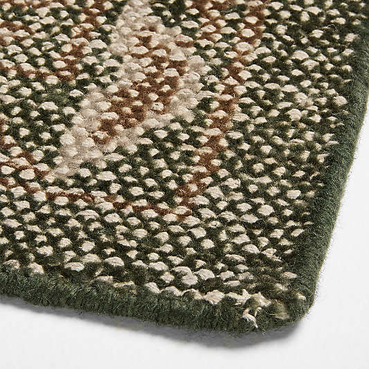 Cannes Wool Traditional Green Rug Swatch 12"x18"