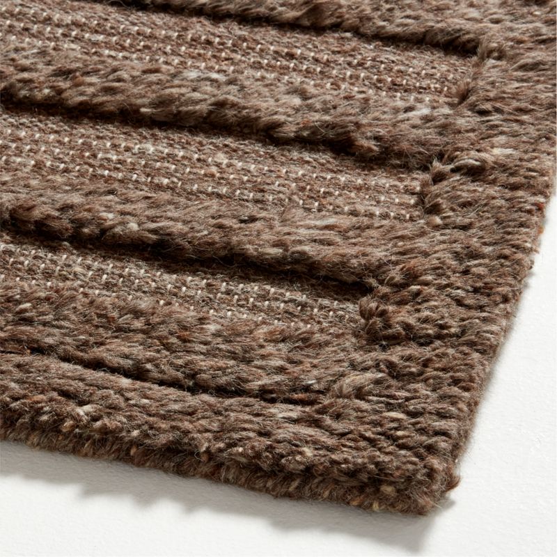 Wool Shag Espresso Brown Area Rug 12"x18" Swatch Crate