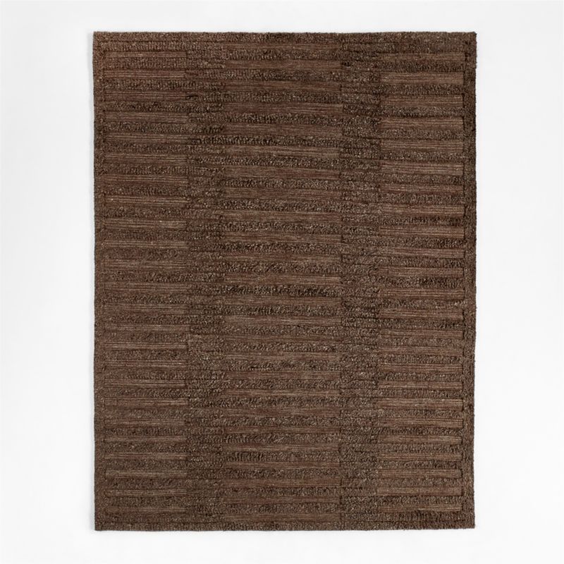 Cannet Wool Shag Espresso Brown Area Rug 10'x14' + Reviews | Crate & Barrel