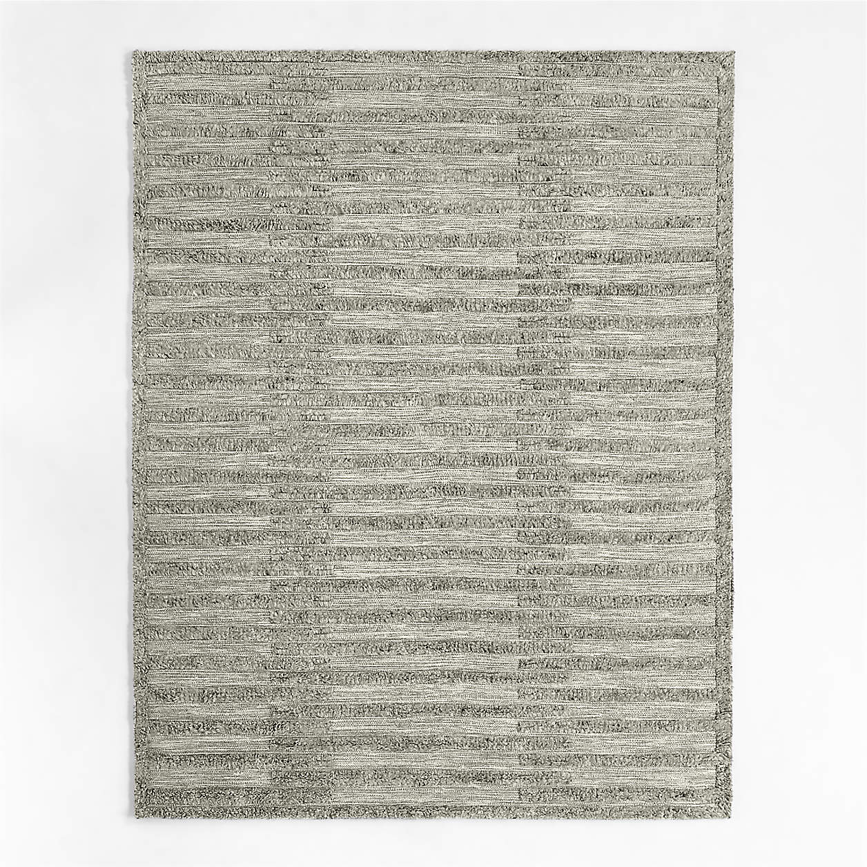 Wool Shag Grey Area Rug 10'x14' Crate & Barrel