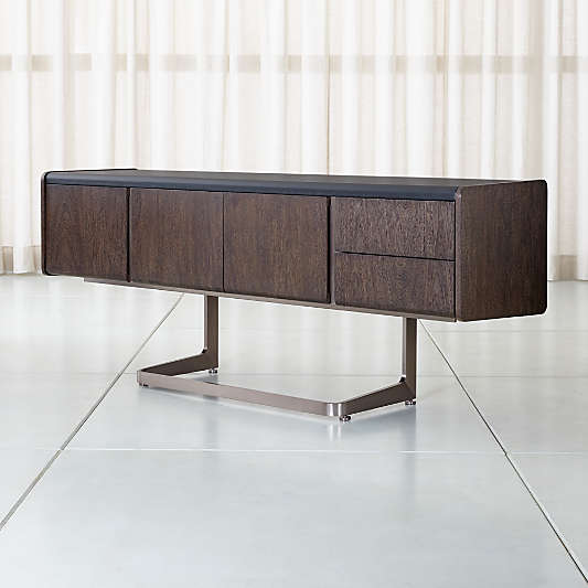 Cantilever Wood and Metal Credenza