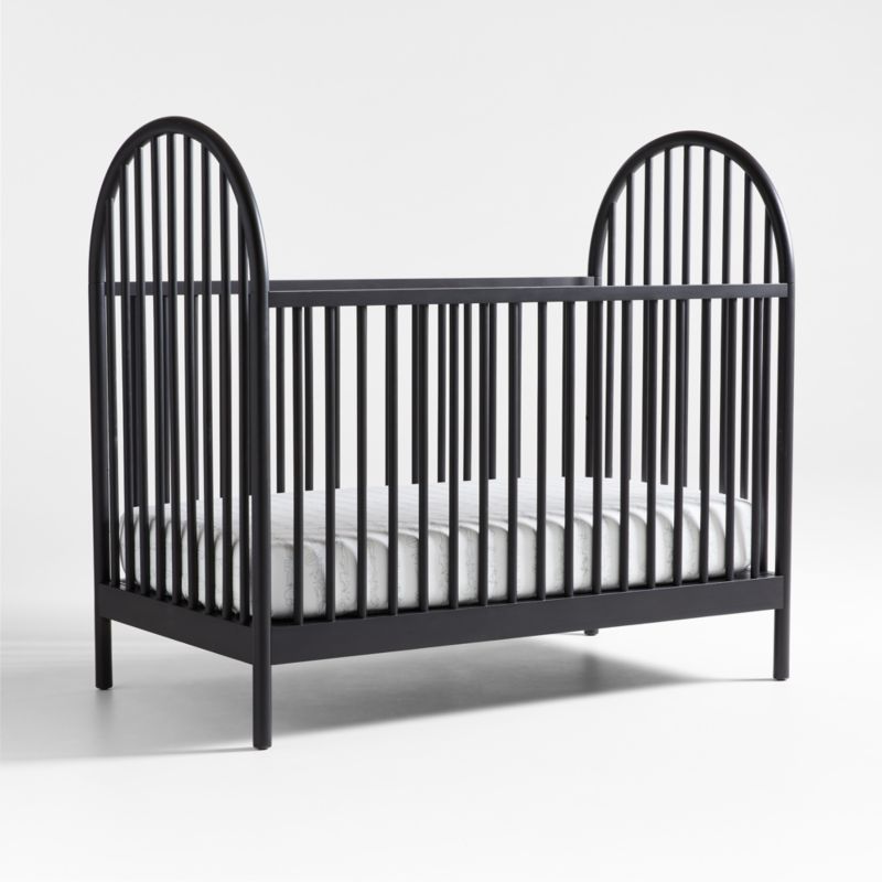 Crate Barrel Canyon Black Spindle Wood Convertible Baby Crib by Leanne Ford Yorkdale Mall