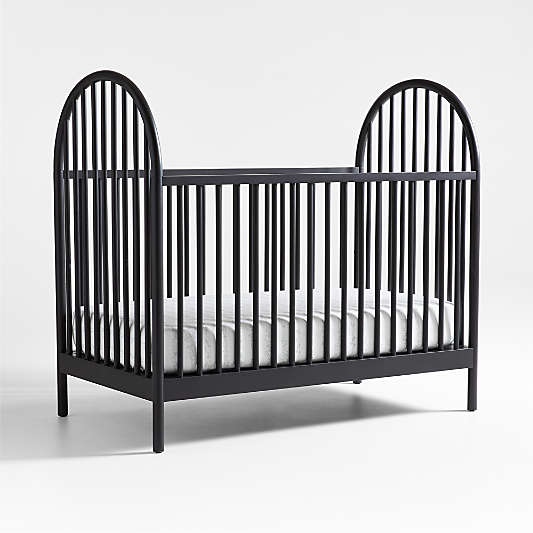 Canyon Black Spindle Wood Convertible Baby Crib by Leanne Ford