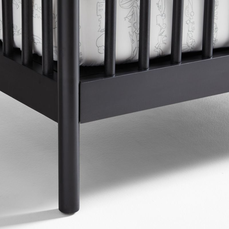 Canyon Black Spindle Wood Convertible Baby Crib by Leanne Ford