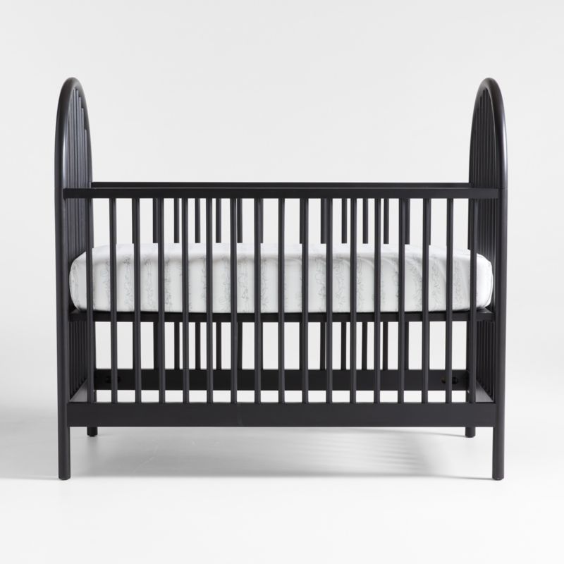 Canyon Black Spindle Wood Convertible Baby Crib by Leanne Ford