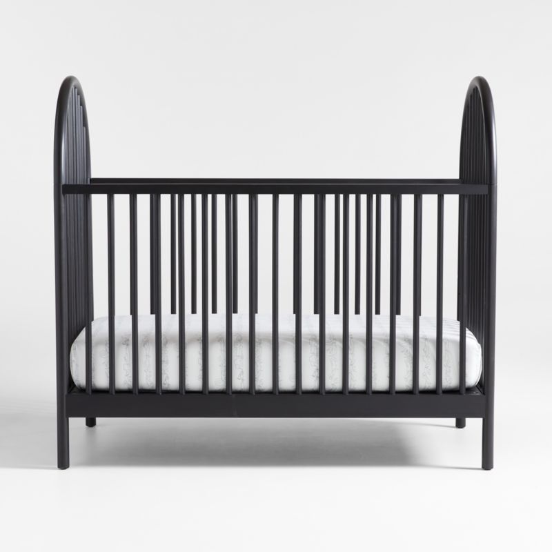 Canyon Black Spindle Wood Convertible Baby Crib by Leanne Ford