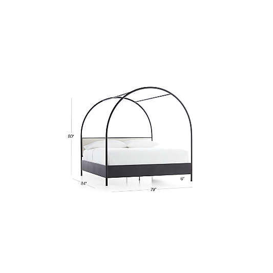 Canyon Arched King Canopy Bed with Upholstered Headboard by Leanne Ford