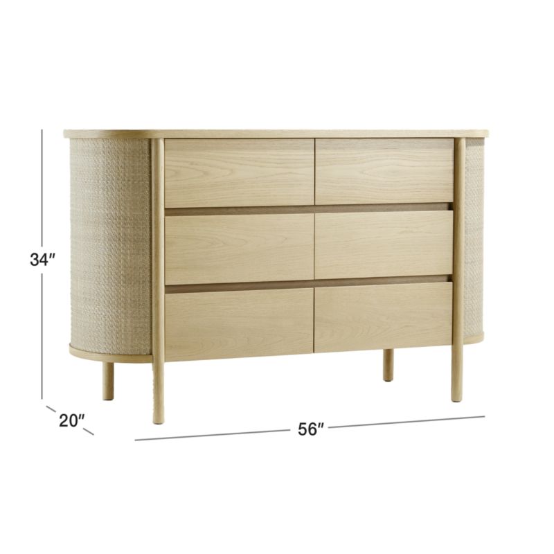 View Canyon Natural Wood Wide 6-Drawer Kids Dresser by Leanne Ford - image 3 of 22