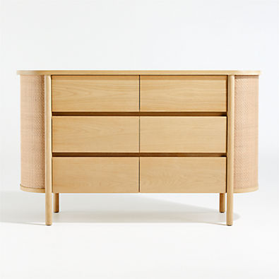 View Canyon 56" Natural Wood Wide 6-Drawer Kids Dresser by Leanne Ford details