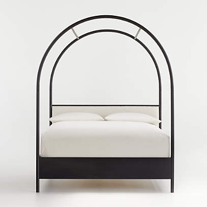 Canyon Queen Arched Canopy Bed With, Arched Upholstered Headboard Queen