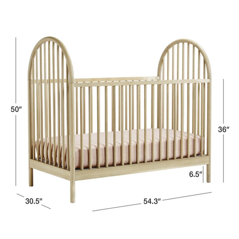 View Canyon Natural Spindle Wood Convertible Baby Crib with Toddler Bed Rail by Leanne Ford - image 2 of 19