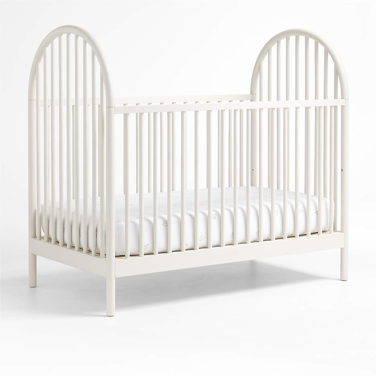 Canyon WarmWhite Spindle Wood Convertible Baby Crib by Leanne Ford