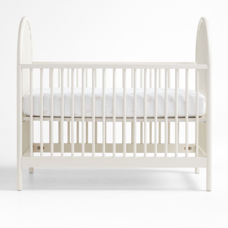 Canyon Warm-White Spindle Wood Convertible Baby Crib by Leanne Ford