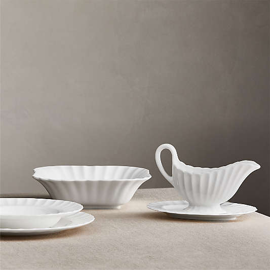 Capella White Bone China Gravy Boat