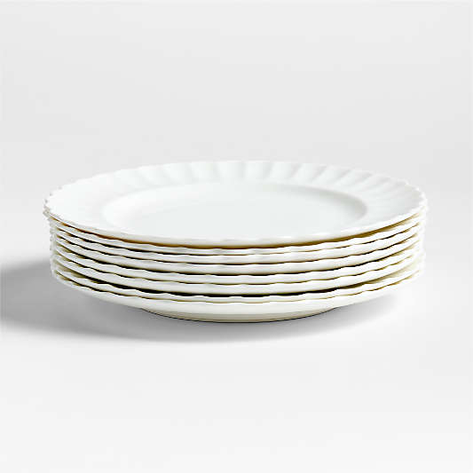 Capella White Bone China Dinner Plates, Set of 8
