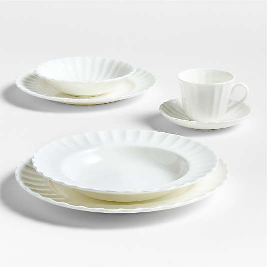 Capella White Bone China Cereal Bowls, Set of 8