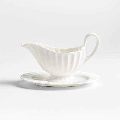 Capella White Bone China Gravy Boat